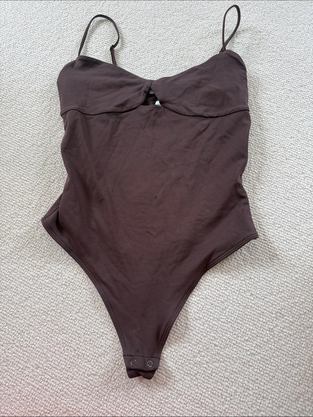 Aritzia Brown Spaghetti-Strap Bodysuit